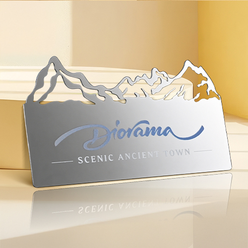 Mountain Skyline Metal Business Card