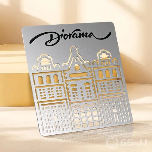 Urban Diorama Cutout Metal Business Cards Urban Diorama Cutout Metal Business Cards