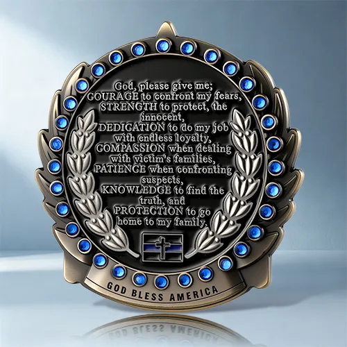 Back The Blue Police Challenge Coins
