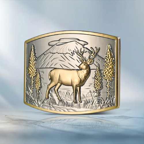 Custom Golden Moose Belt Buckles