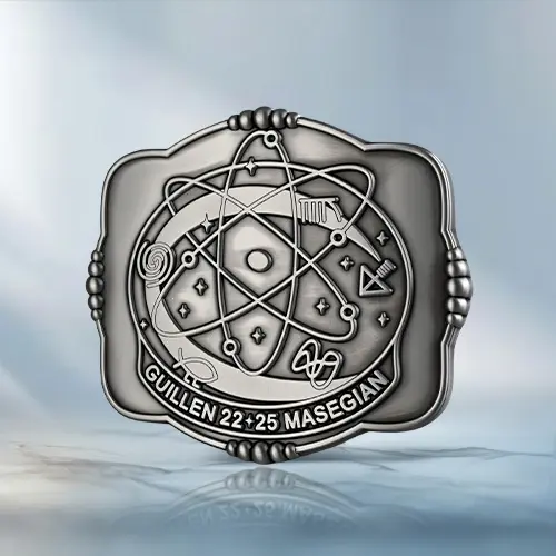 Scientific and Cosmic-themed Commemorative Belt Buckles