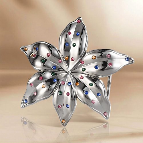 Shiny Silver Flower Belt Buckles