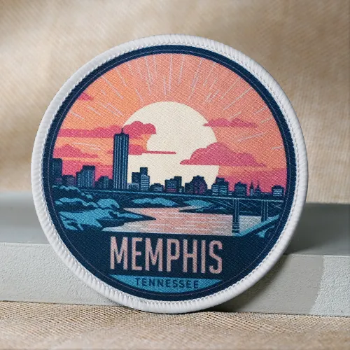 Memphis Sunset Skyline Woven Patch Memphis Sunset Skyline Woven Patch