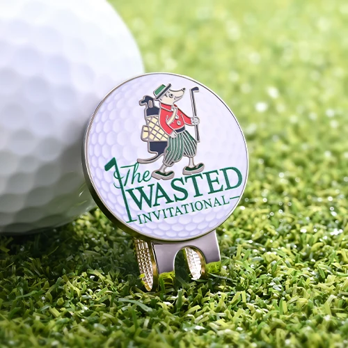 Custom Wasted Invitational Golf Ball Marker