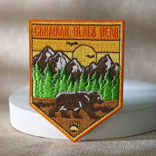 Grizzly Bear Wilderness Custom Embroidered Patches Grizzly Bear Wilderness Custom Embroidered Patches