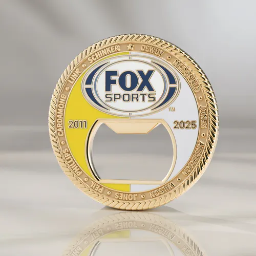 FOX Sports Legacy Bottle Opener Coin FOX Sports Legacy Bottle Opener Coin