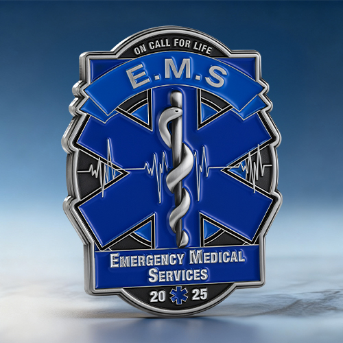 On Call For Life EMS Challenge Coins