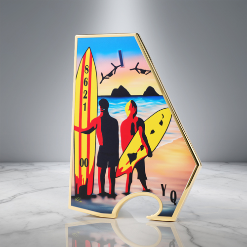 Sunset Surfer Beach Bottle Opener Coin