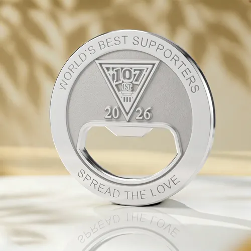 Team Spirit Commemorative Bottle Opener Coin Team Spirit Commemorative Bottle Opener Coin