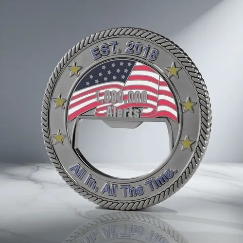 ZeroEyes Operations Center Bottle Opener Coin ZeroEyes Operations Center Bottle Opener Coin