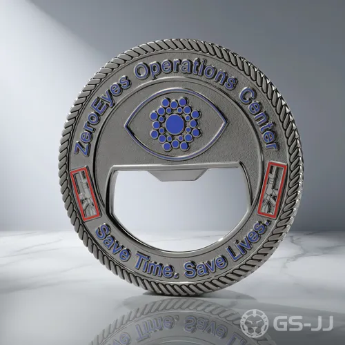 ZeroEyes Operations Center Bottle Opener Coin ZeroEyes Operations Center Bottle Opener Coin