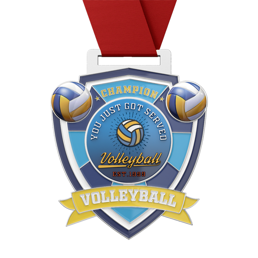 Volleyball Champion Medal - You Just Got Served with ribbon
