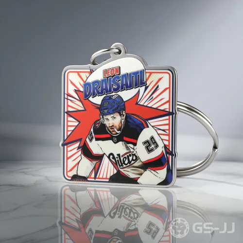 Leon Draisaitl Pop-Art Hockey Printed Keychains Leon Draisaitl Pop-Art Hockey Printed Keychains