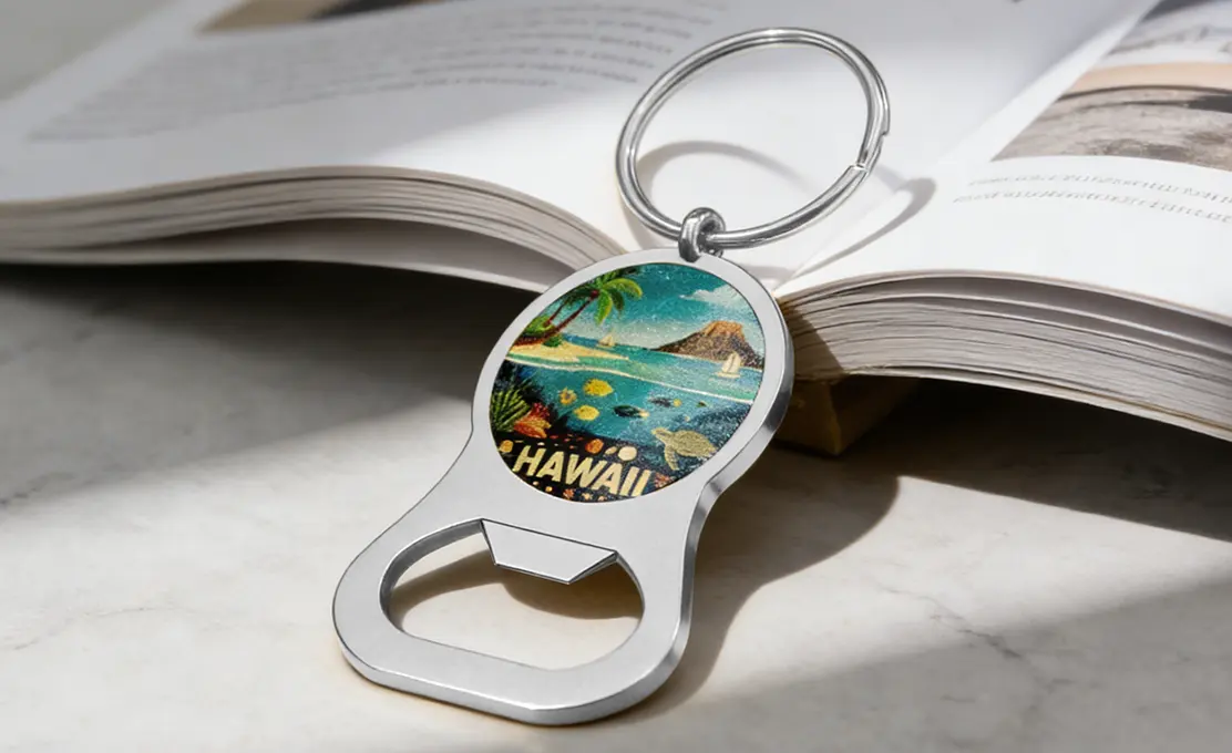 Custom Bottle Opener Keychains with silver finish