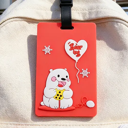 Bear Hug Custom PVC Luggage Tag 