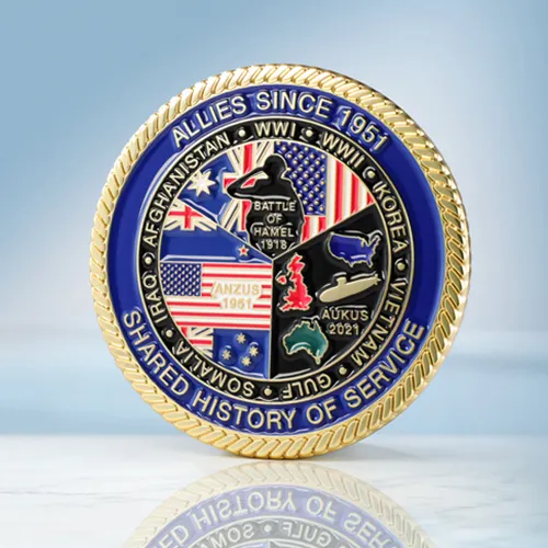 AU US Defence Partnership Challenge Coin