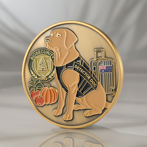 Australian Biosecurity K9 Challenge Coin