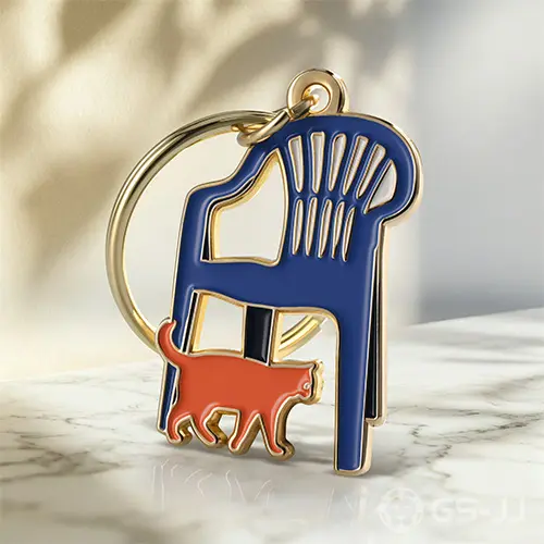 Colorful Stacked Chairs Metal Keychains Colorful Stacked Chairs Metal Keychains