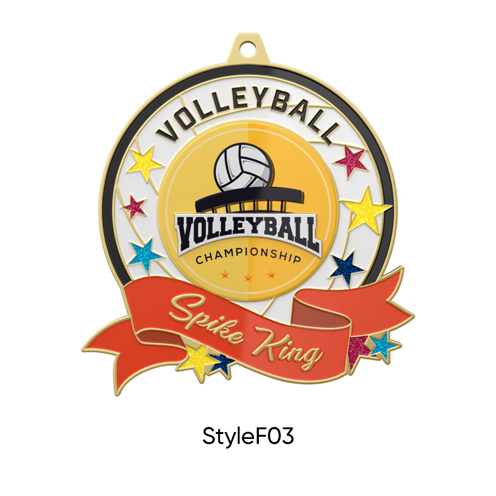 UV Printed Volleyball Medals3