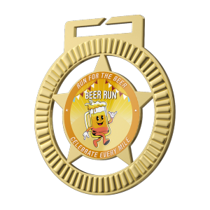 Star Cutout Beer Run Custom Medal