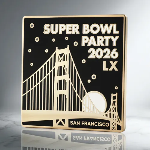 Custom Super Bowl Party San Francisco Enamel Pins