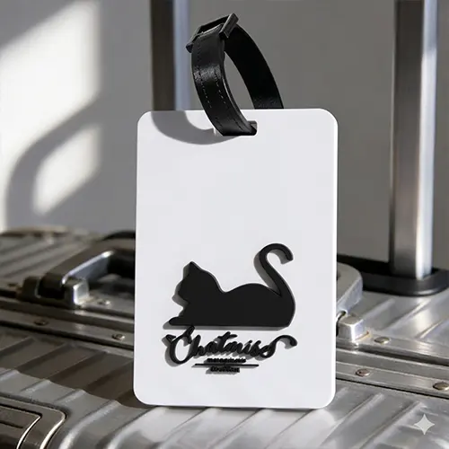 Cat Blue PVC Luggage Tag Cat Blue PVC Luggage Tag