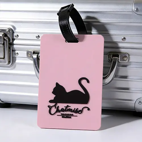Cat Pink PVC Luggage Tag Cat Pink PVC Luggage Tag