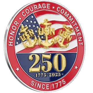 navy 250th anniversary challenge coin