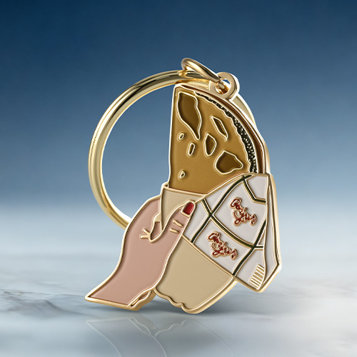 Custom-Shaped Pizza Soft Enamel Keychains