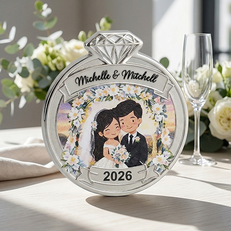 Custom Engagement Ring Style Wedding Challenge Coin Custom Engagement Ring Style Wedding Challenge Coin