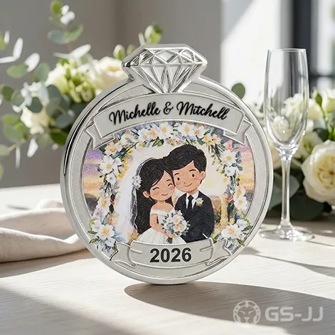 Custom Engagement Ring Style Wedding Challenge Coin Custom Engagement Ring Style Wedding Challenge Coin
