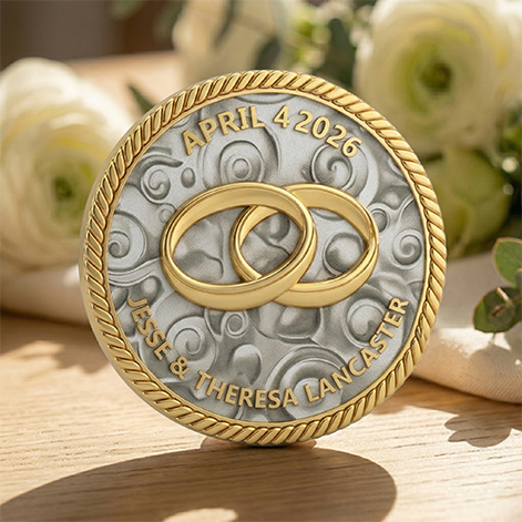 Gold Rope Edge Wedding Commemorative Coin Gold Rope Edge Wedding Commemorative Coin