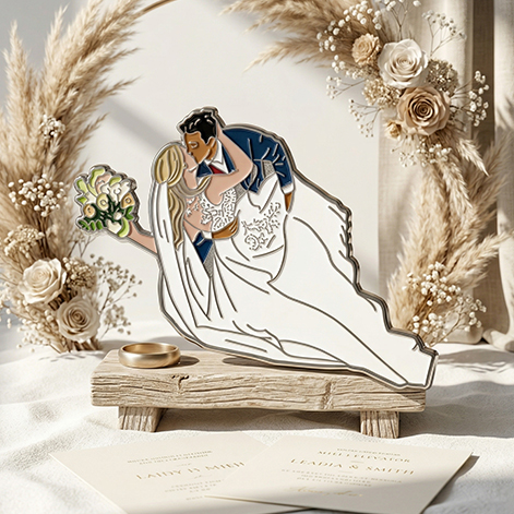 Die Cut Kissing Couple Wedding Coin Die Cut Kissing Couple Wedding Coin