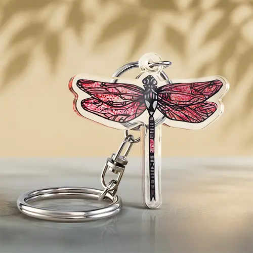 Solid Color Dragonfly Acrylic Keychains