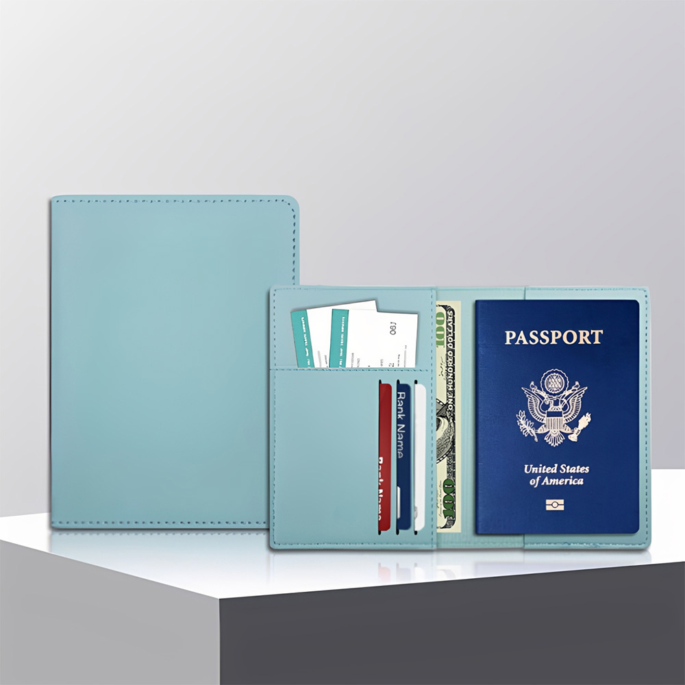 Detail shot of Thick PU Leather Passport Holder (6 Card Slots)