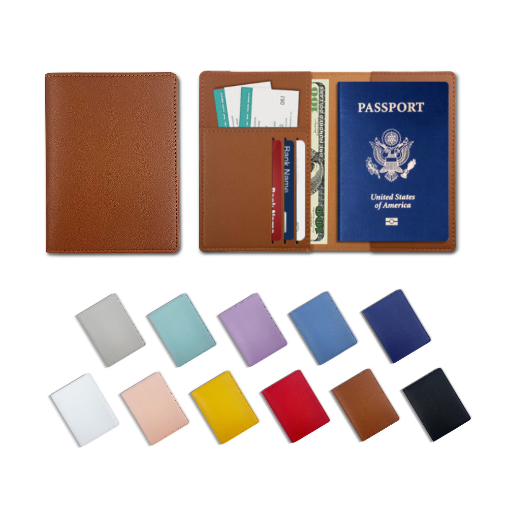 Group shot of Thick PU Leather Passport Holder (6 Card Slots)