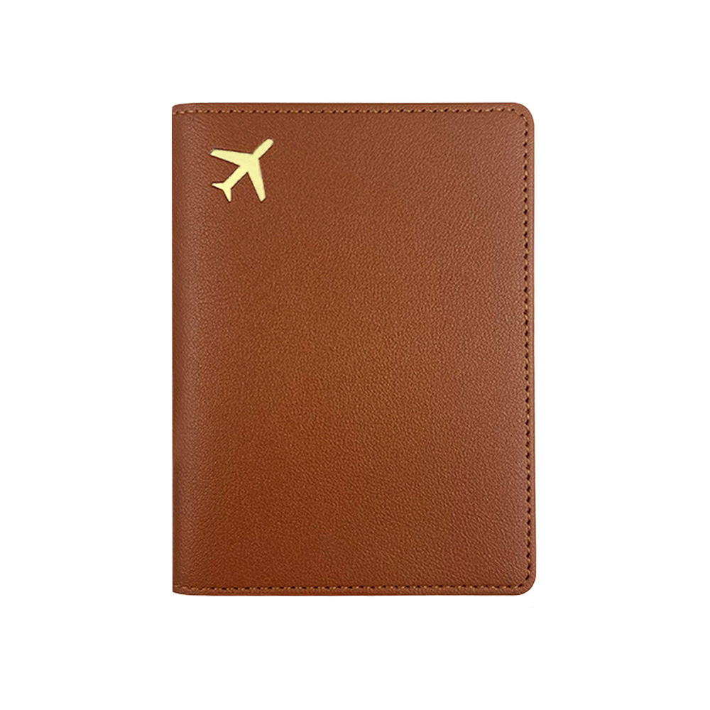 Multi-Color PU Leather Passport Cover Brown Multi-Color PU Leather Passport Cover Brown