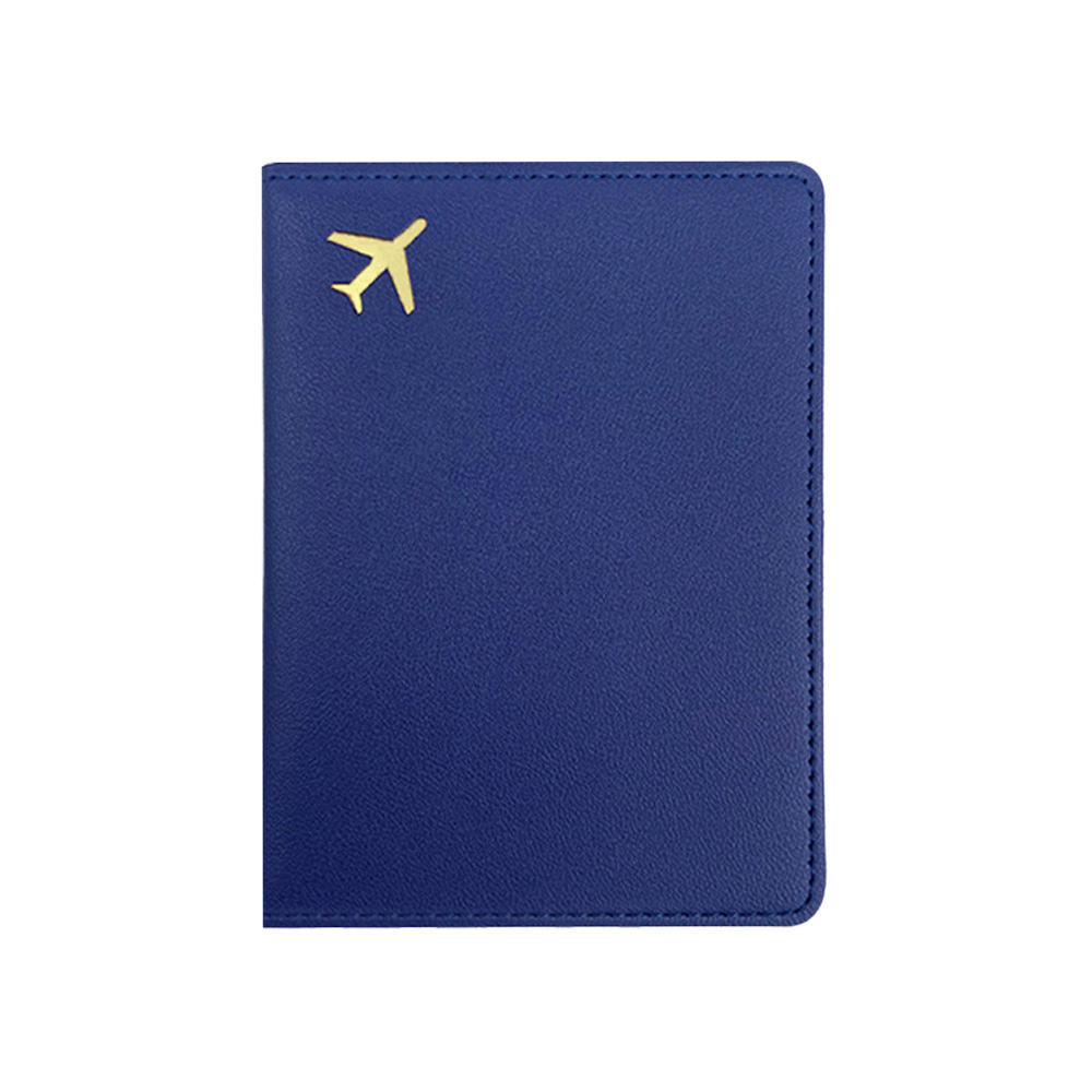 Multi-Color PU Leather Passport Cover Dark Blue