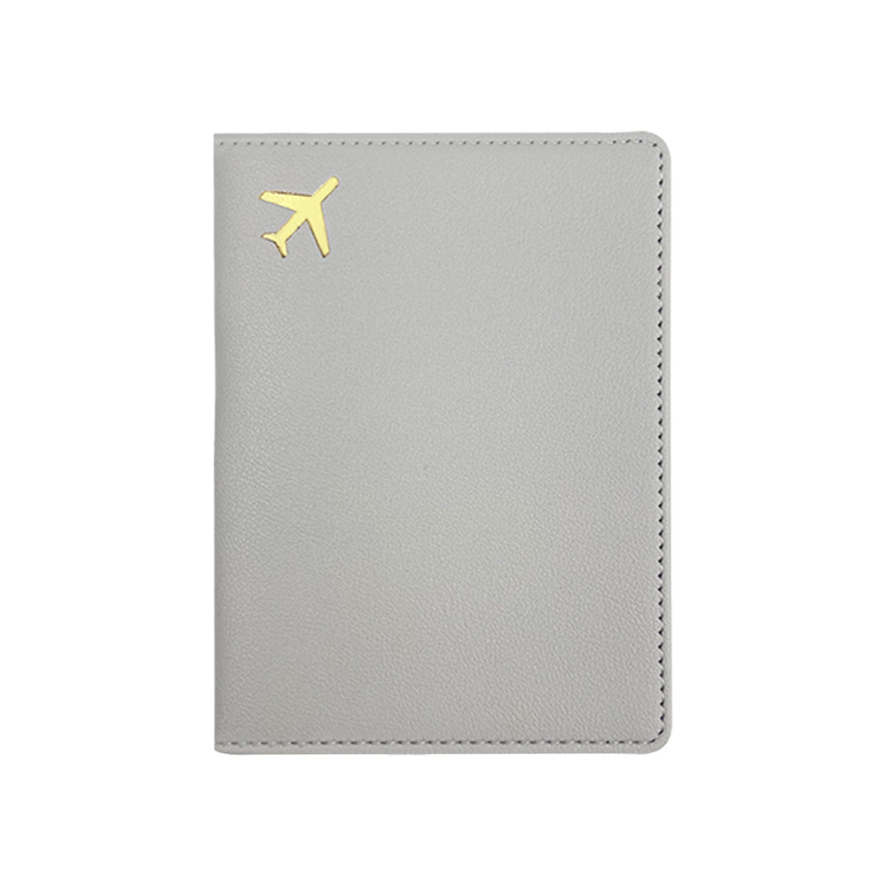 Multi-Color PU Leather Passport Cover Grey