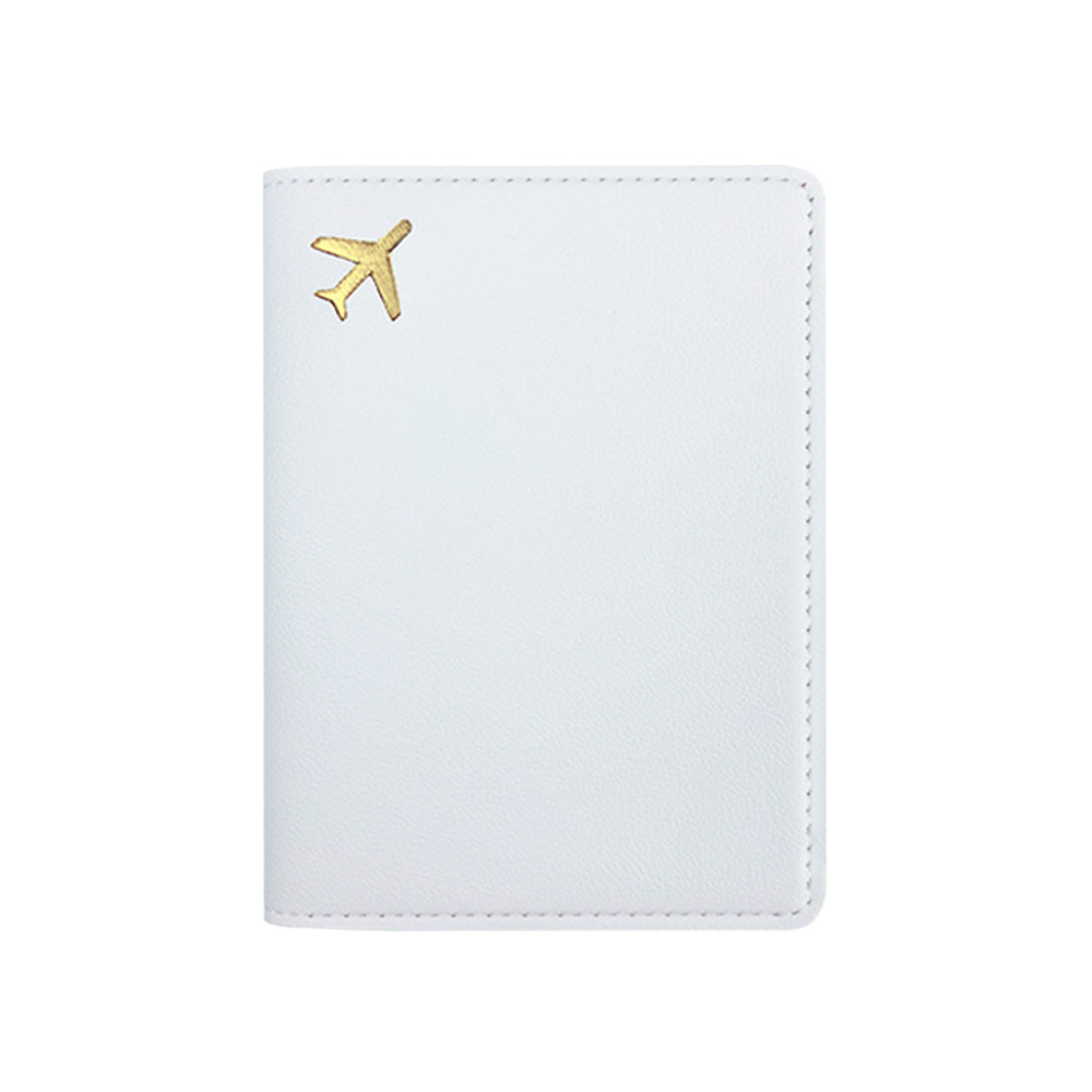 Multi-Color PU Leather Passport Cover White Multi-Color PU Leather Passport Cover White