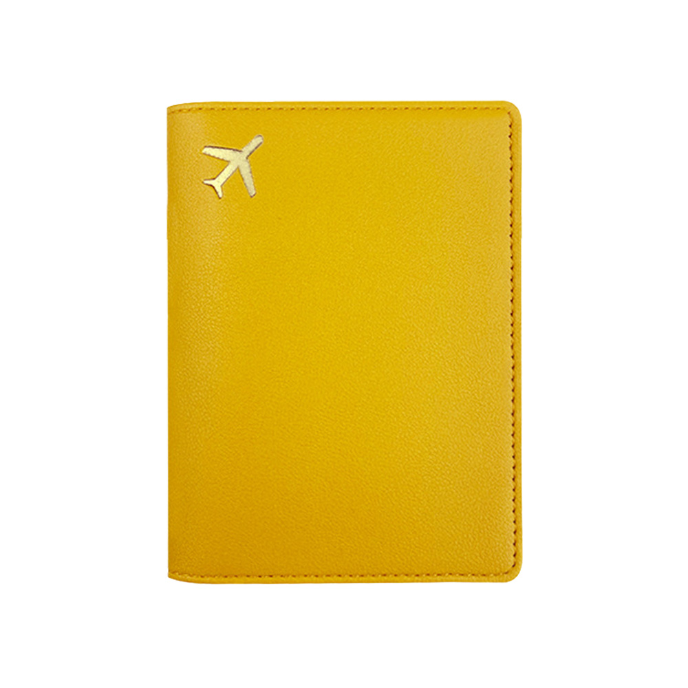 Multi-Color PU Leather Passport Cover Yellow Multi-Color PU Leather Passport Cover Yellow