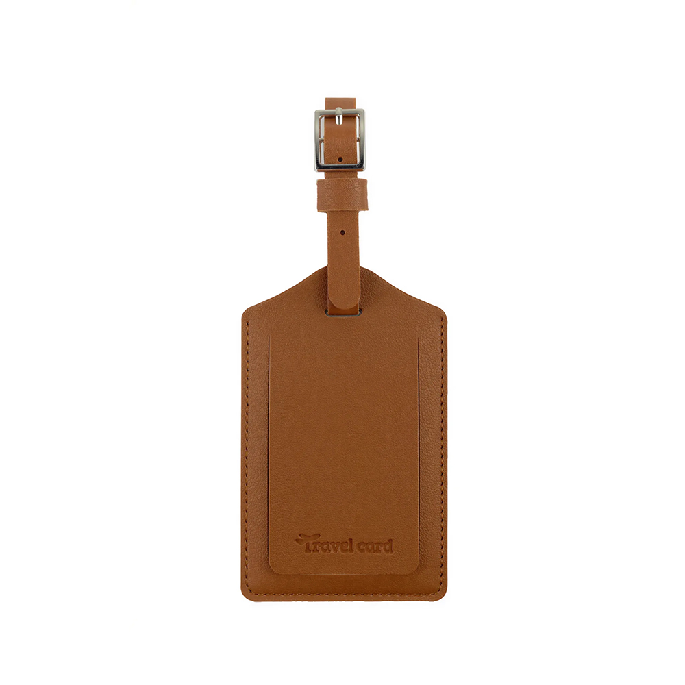 Personalized PU Leather Luggage Tags with UV Printing Brown Personalized PU Leather Luggage Tags with UV Printing Brown
