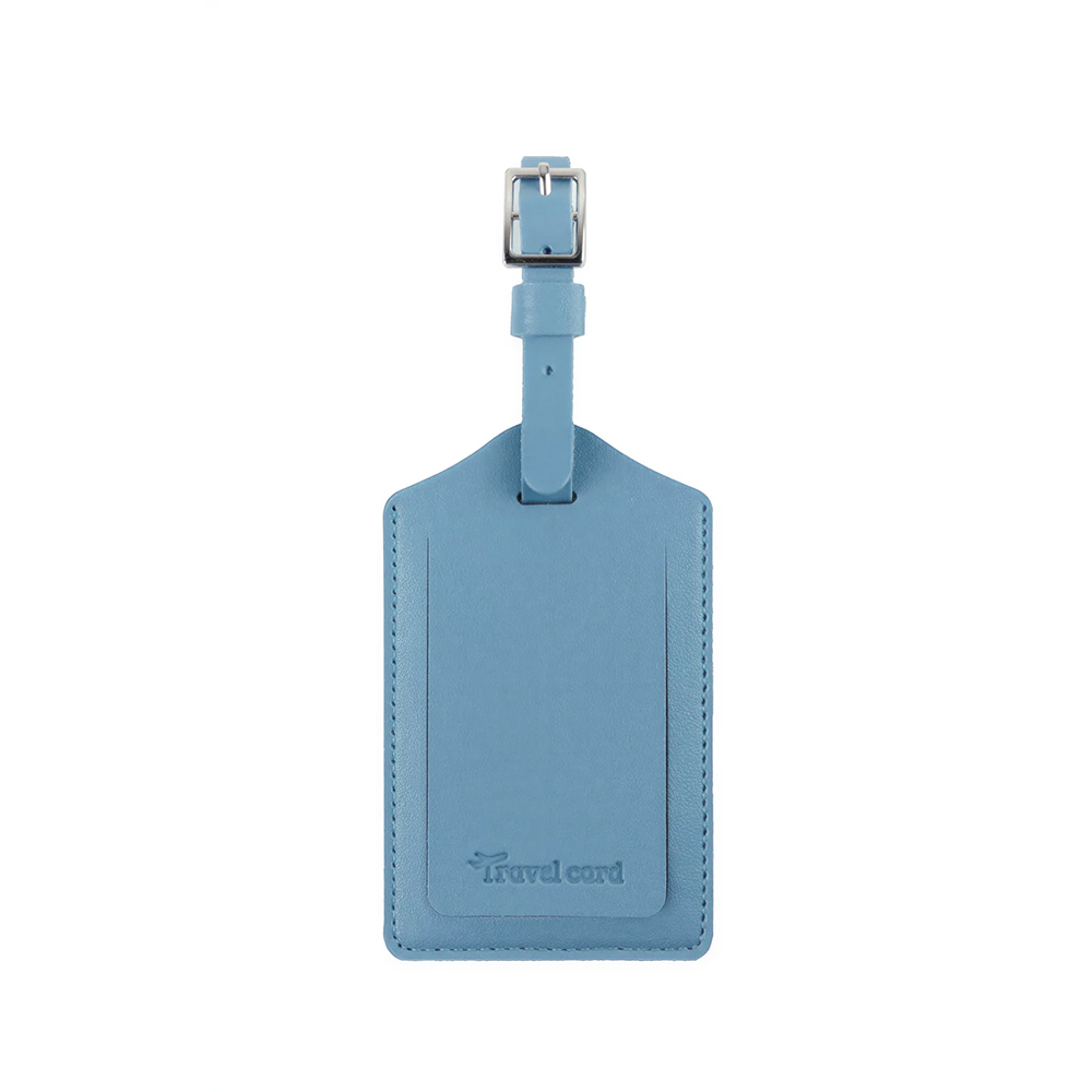 Personalized PU Leather Luggage Tags with UV Printing Dusty Blue Personalized PU Leather Luggage Tags with UV Printing Dusty Blue