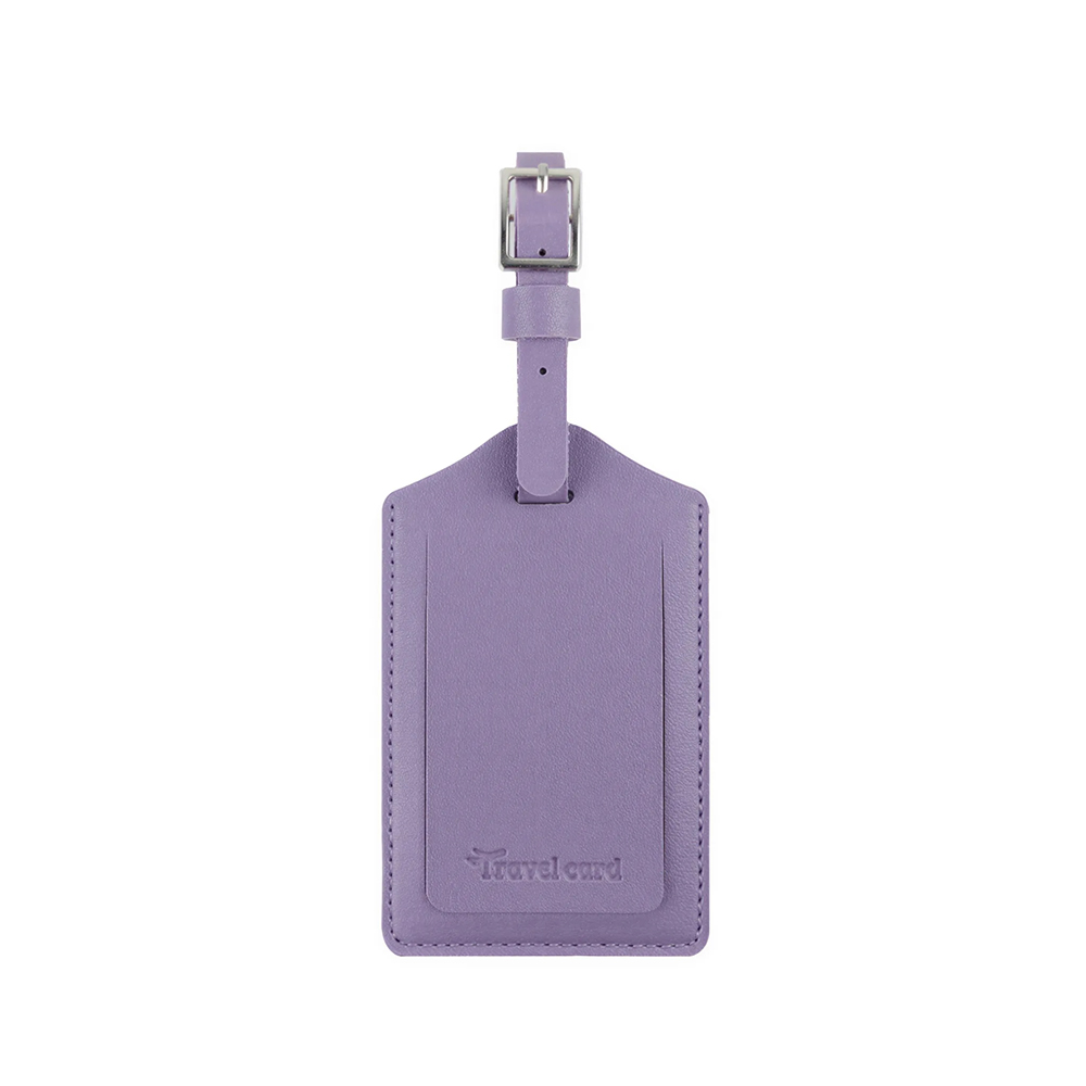 Personalized PU Leather Luggage Tags with UV Printing Lavender Purple Personalized PU Leather Luggage Tags with UV Printing Lavender Purple