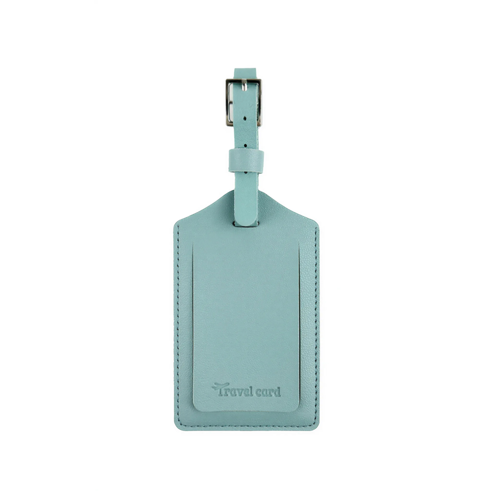 Personalized PU Leather Luggage Tags with UV Printing Light Blue Personalized PU Leather Luggage Tags with UV Printing Light Blue