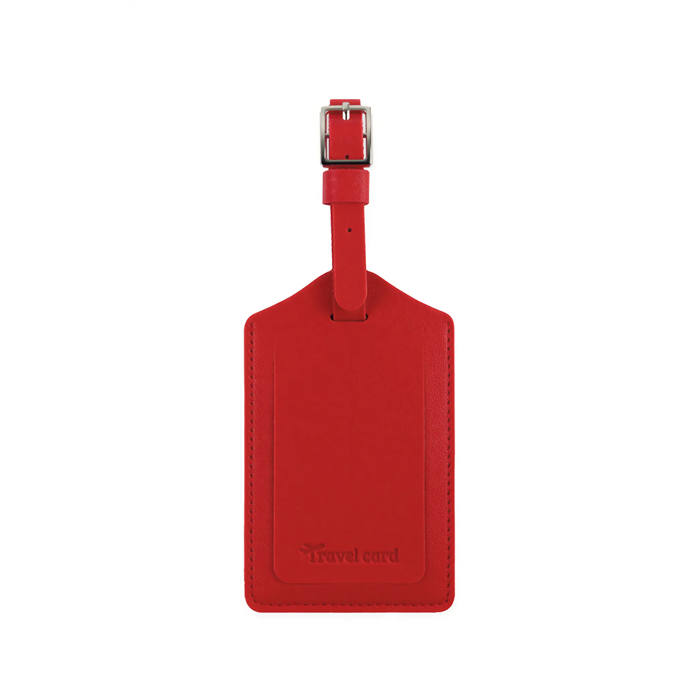 Personalized PU Leather Luggage Tags with UV Printing Red Personalized PU Leather Luggage Tags with UV Printing Red