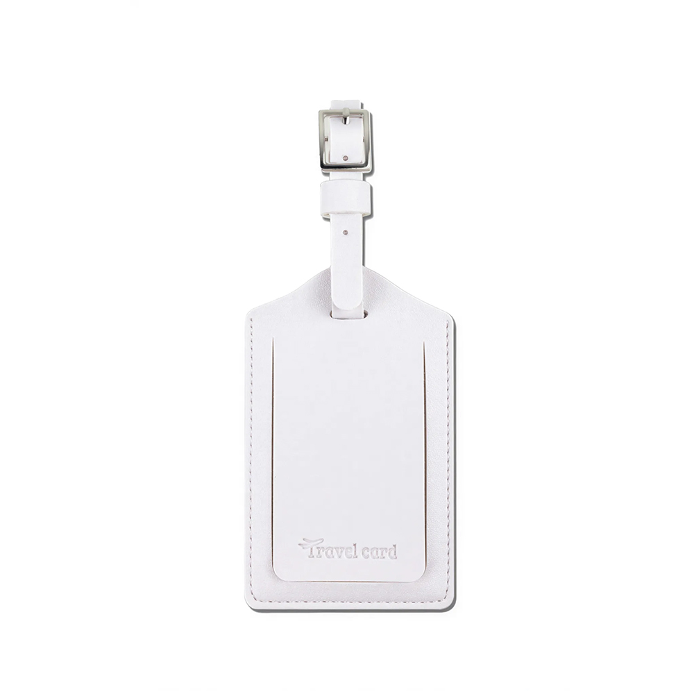 Personalized PU Leather Luggage Tags with UV Printing White Personalized PU Leather Luggage Tags with UV Printing White
