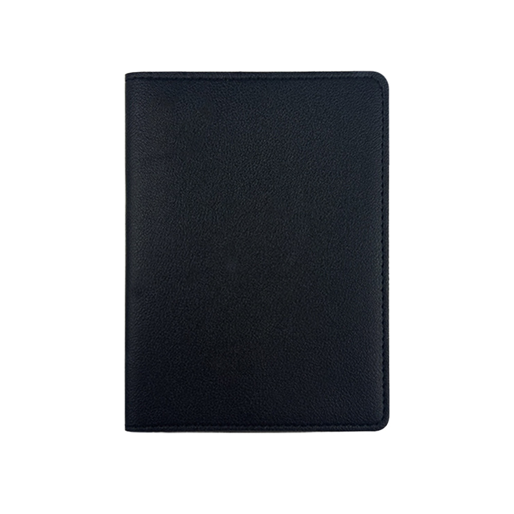 Thick PU Leather Passport Holder (6 Card Slots) Black