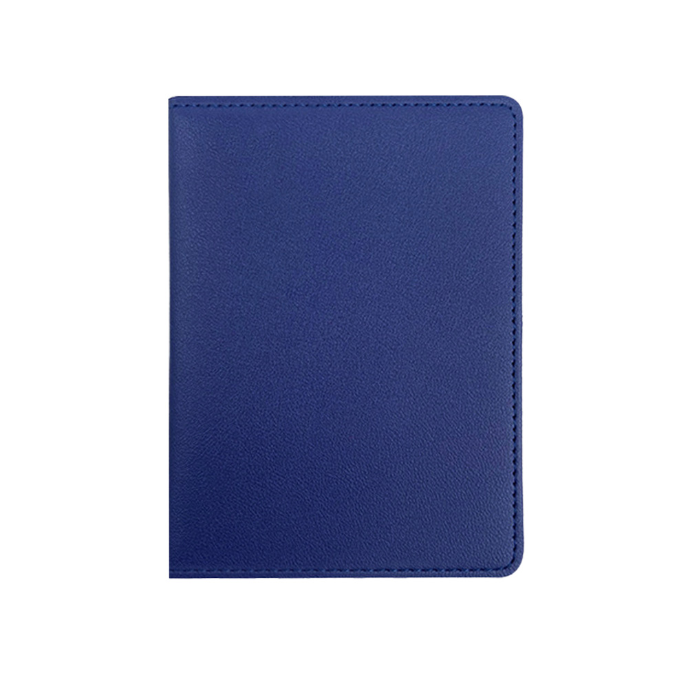 Thick PU Leather Passport Holder (6 Card Slots) Dark Blue