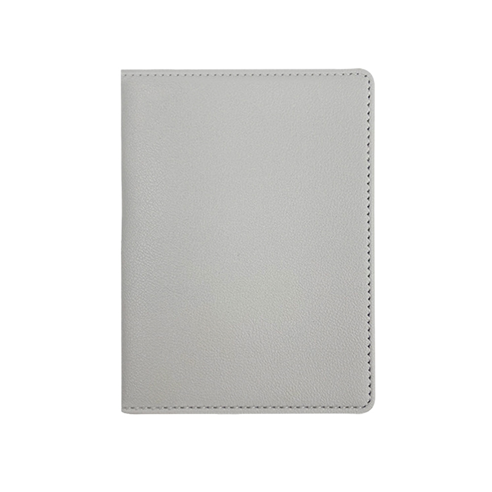 Thick PU Leather Passport Holder (6 Card Slots) Gray